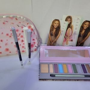 Makeup bag with eyeshadow. Waterproof liner, and mascara